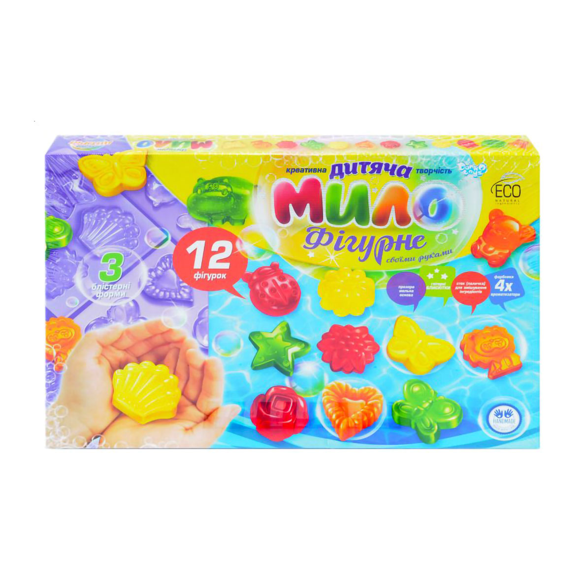 

Набір креативної творчості Danko Toys Дитяче фігурне мило, від 3 років, 12 фігур (DFM-02-02U)