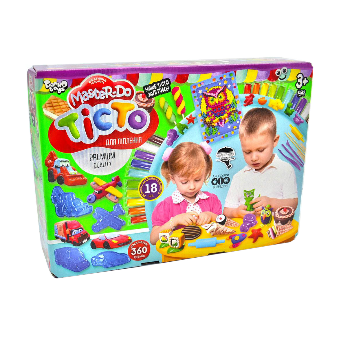 

Дитячий набір тіста для ліплення Danko Toys Master Do, 18 кольорів, від 3 років (TMD-03-05)