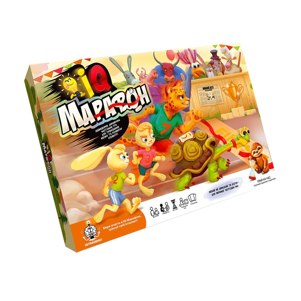 

Настільна гра Danko Toys IQ Марафон, українською мовою, від 6 років, 119 деталей (G-IQM-01-01U)