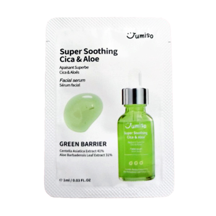 

Заспокійлива сироватка для обличчя Jumiso Super Soothing Cica & Aloe Facial Serum, 1 мл (саше)
