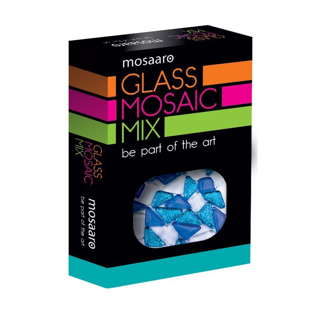 

Набір для створення скляної мозаїки Mosaaro Мозаїчний мікс: блакитний, білий, блакитний з блискітками (МА5001)