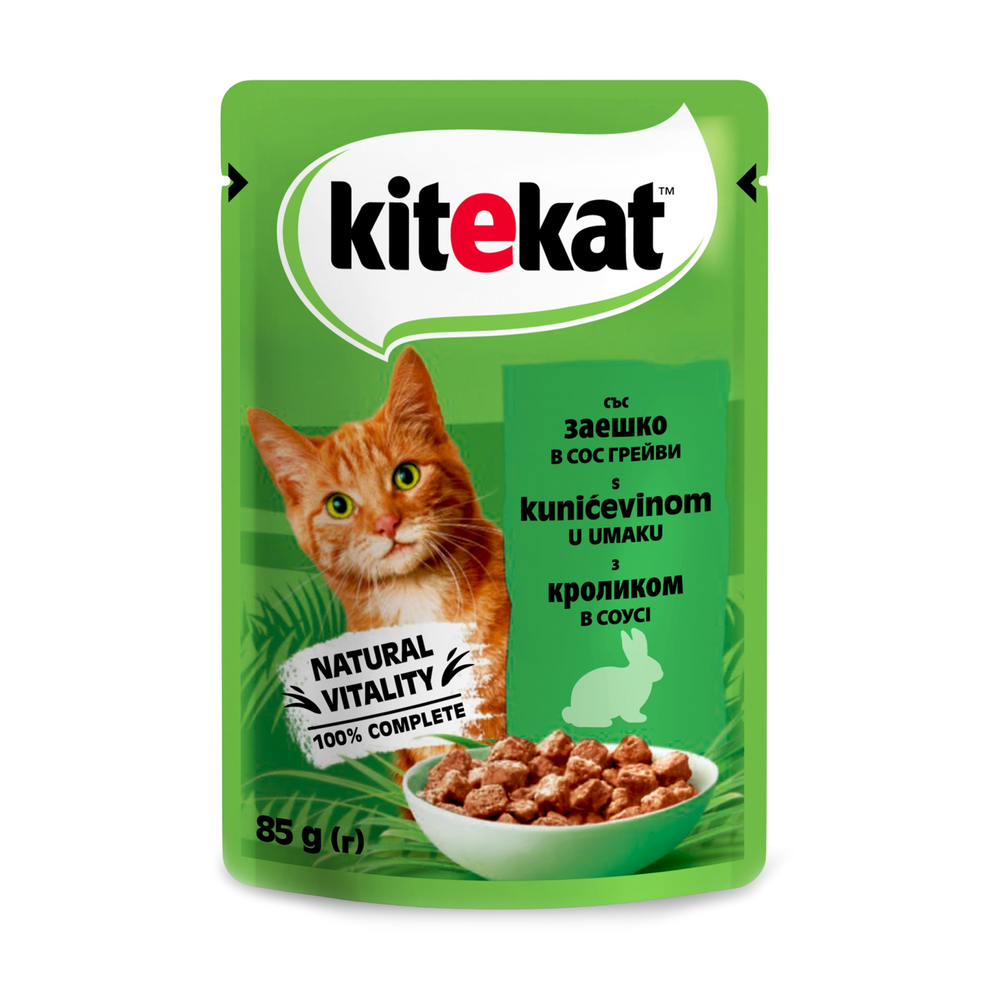 

Вологий корм для кішок Kitekat з кроликом у соусі, 85 г