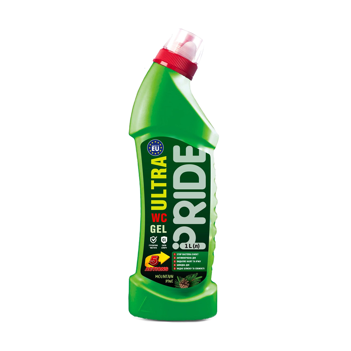 

Уцінка! Гель для чищення санвузлів Pride Ultra WC Gel Mountain Pine, 1 л