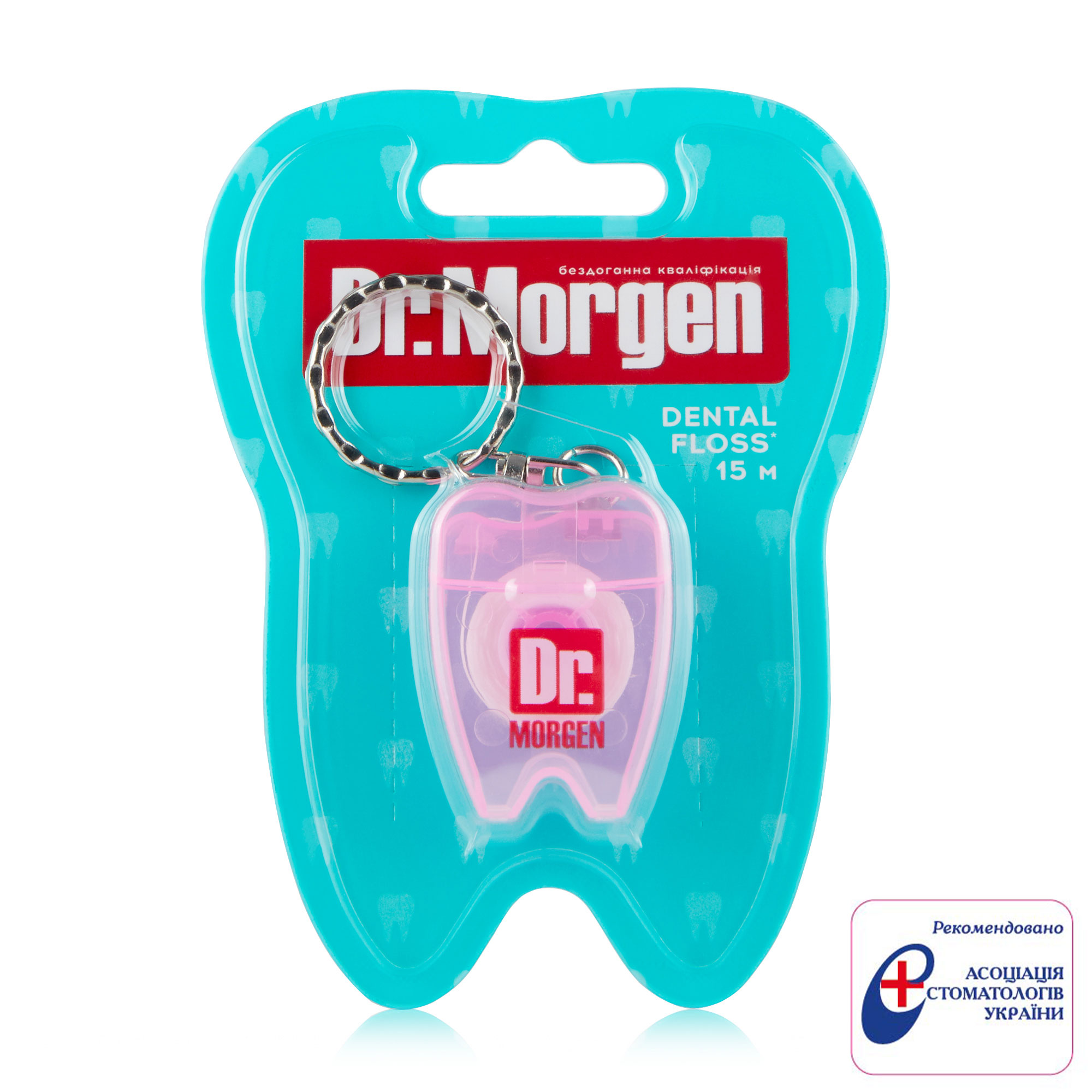 

Зубна нитка Dr. Morgen Dental Floss Mini для щоденного догляду, рожевий прозорий, 15 м