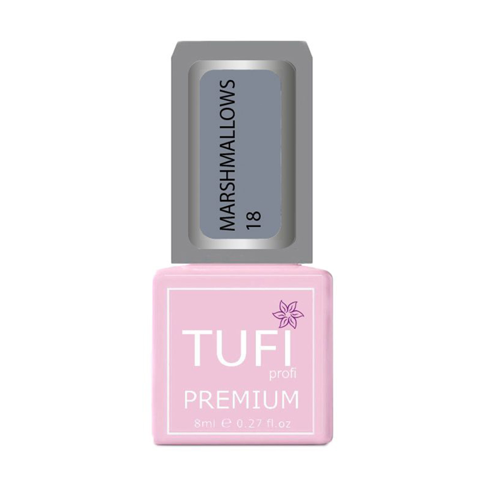 

Гель-лак для нігтів Tufi Profi Premium Marshmallows 18 Світло-сірий, 8 мл