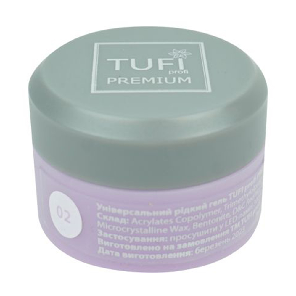 

Уцінка! Універсальний рідкий полігель для нігтів Tufi Profi Premium Smart Gel 02 Іней, 5 мл