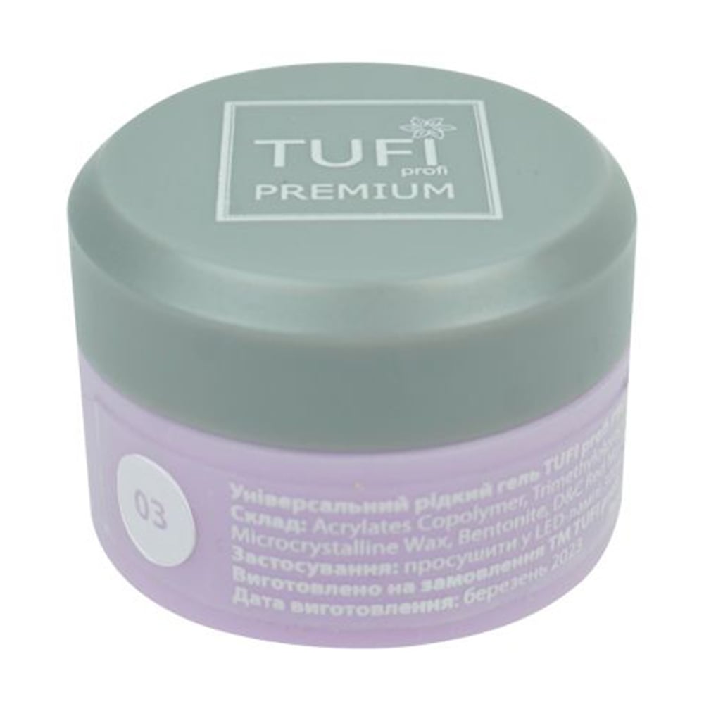 

Уцінка! Універсальний рідкий полігель для нігтів Tufi Profi Premium Smart Gel 03 Сніг, 5 мл