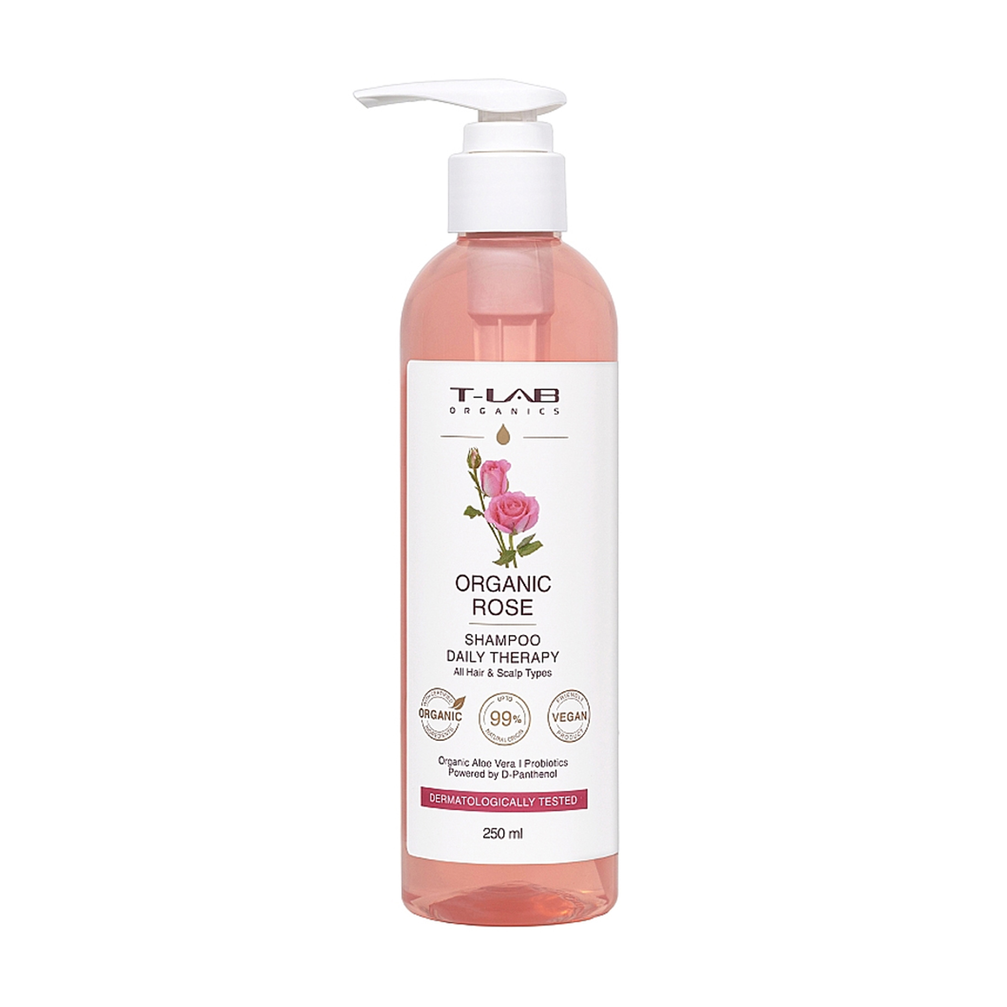 

Шампунь T-LAB Professional Organics Organic Rose Shampoo Daily Therapy для щоденного догляду за волоссям, 250 мл