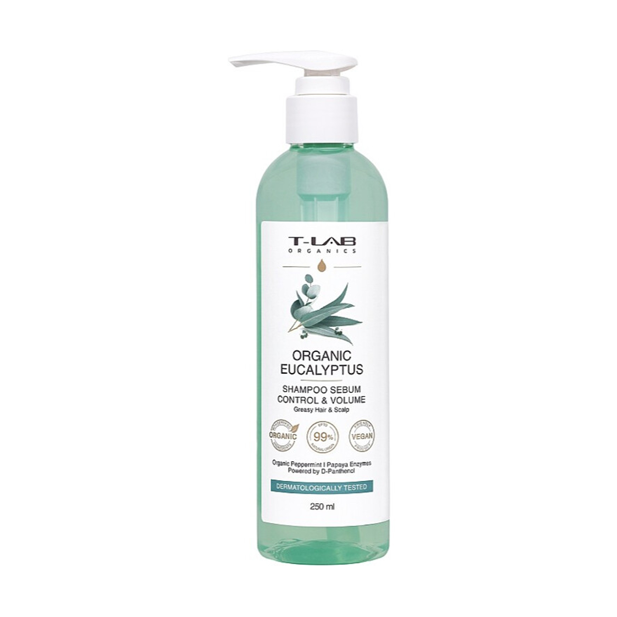 

Шампунь T-LAB Professional Organics Organic Eucalyptus Shampoo Sebum Control & Volume для жирного волосся та шкіри голови, 250 мл
