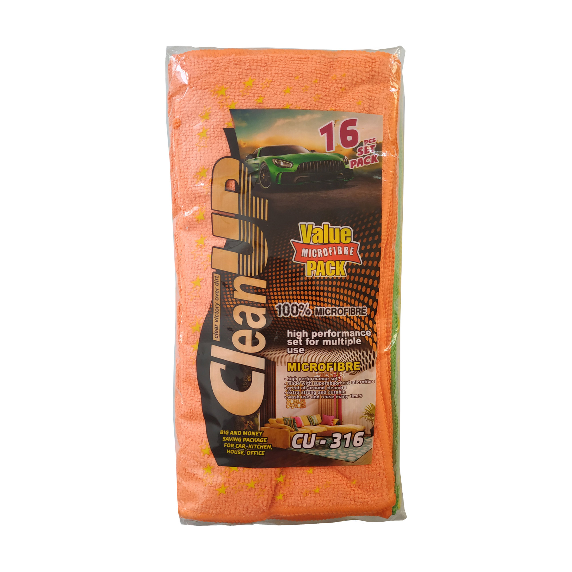 

Універсальна серветка CleanUP CU-316 з мікрофібри, 25*25 см, 16 шт