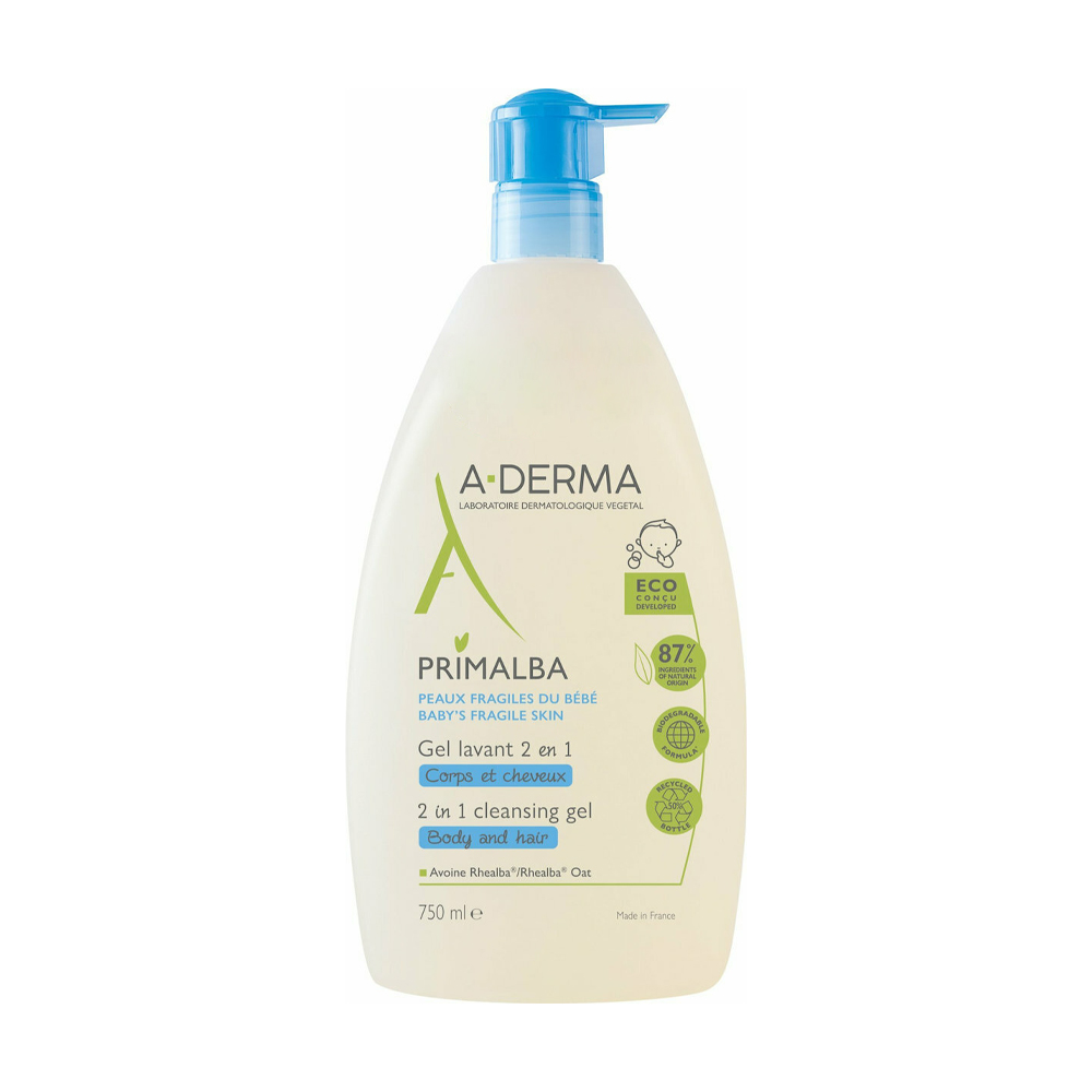 

Дитячий очищувальний гель для купання 2 в 1 A-Derma Primalba Baby and Hair Cleansing Gel, 750 мл