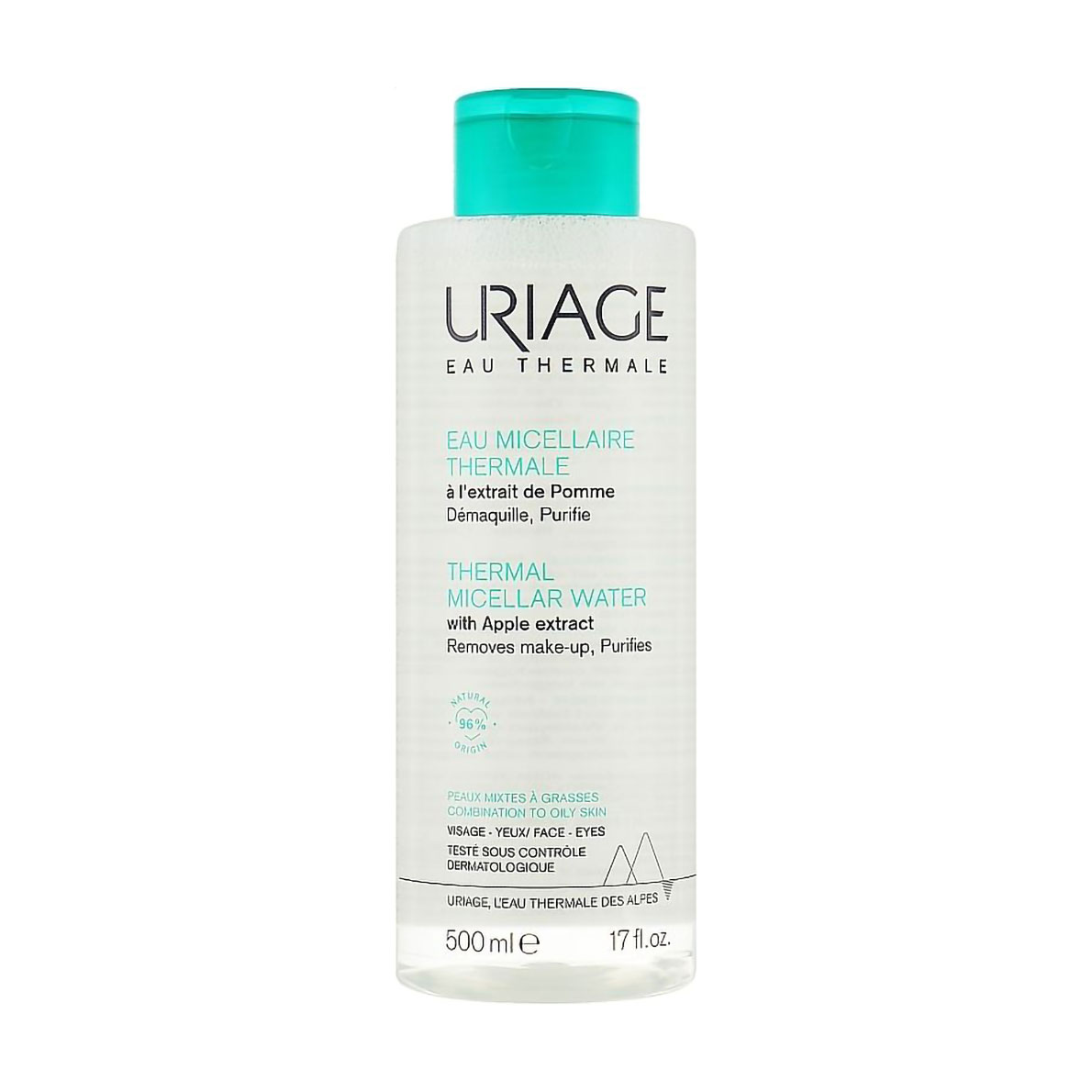 

Міцелярна вода для жирної та комбінованої шкіри Uriage Thermal Micellar Wate з екстрактом яблука, 500 мл
