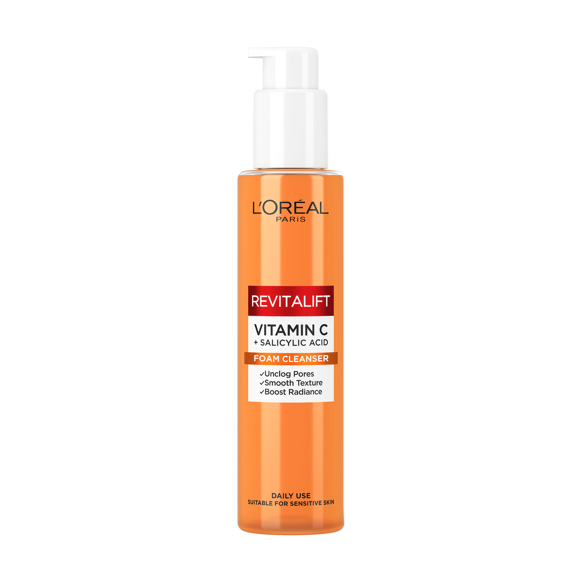 

Уцінка! Очищувальна пінка для обличчя L'Oreal Paris Revitalift Vitamin C + Salicylic Acid Cleanser для чутливої шкіри, 150 мл