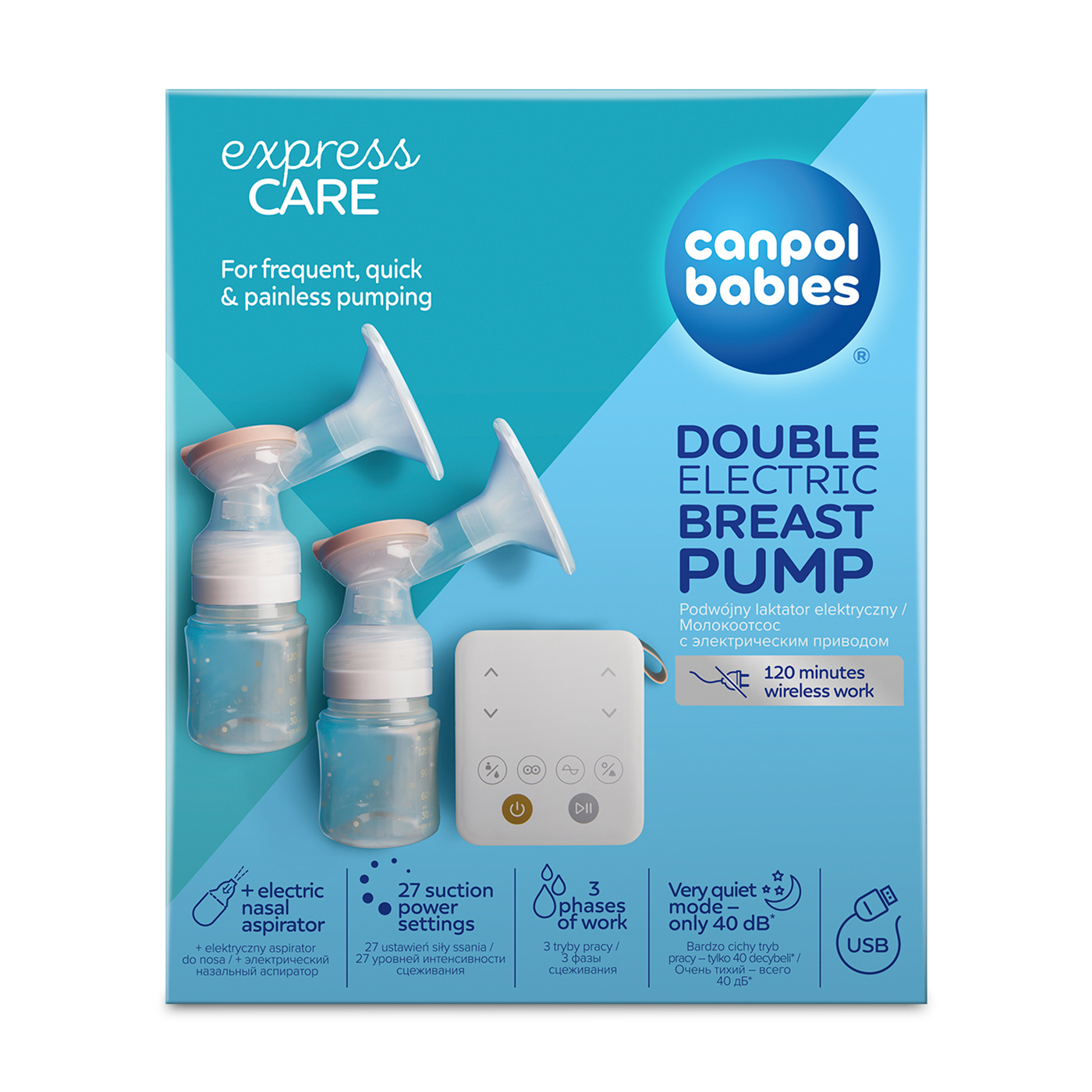 

Молоковідсмоктувач Canpol Babies Express Care електричний, подвійний (12/212)