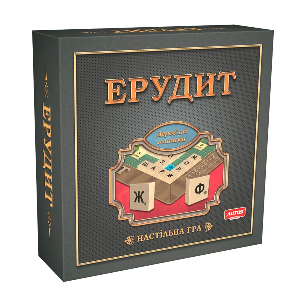 

Дитяча настільна гра Artos Games Ерудит, з дерев'яними плашками, від 6 років
