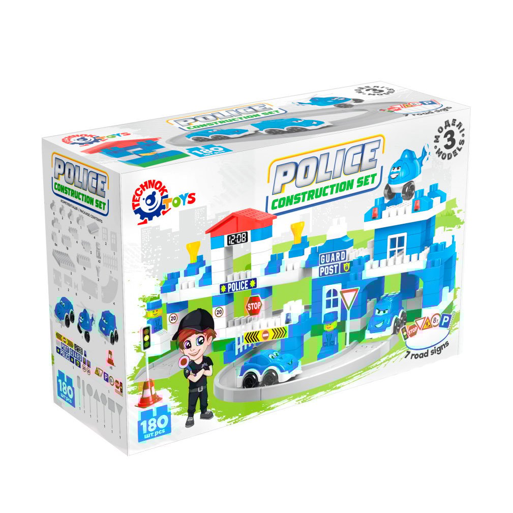 

Дитячий конструктор TechnoK Police Construction Set 180 елементів, від 3 років (8447)
