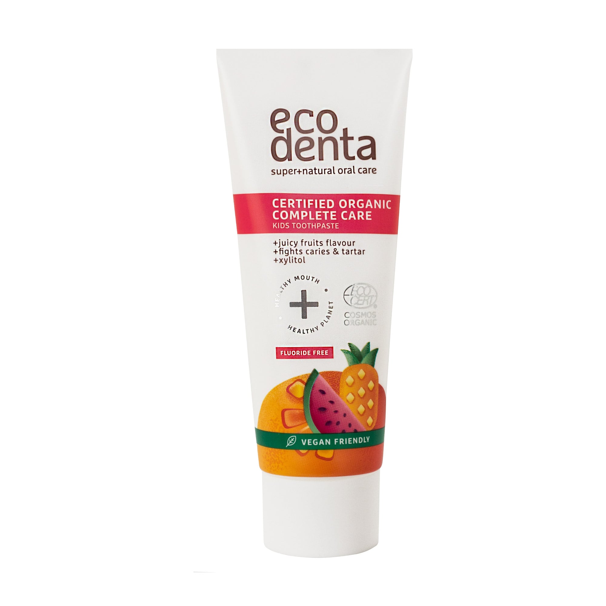 Дитяча зубна паста Ecodenta Certified Organic Toothpaste Соковиті фрукти, від 2 років, 75 мл