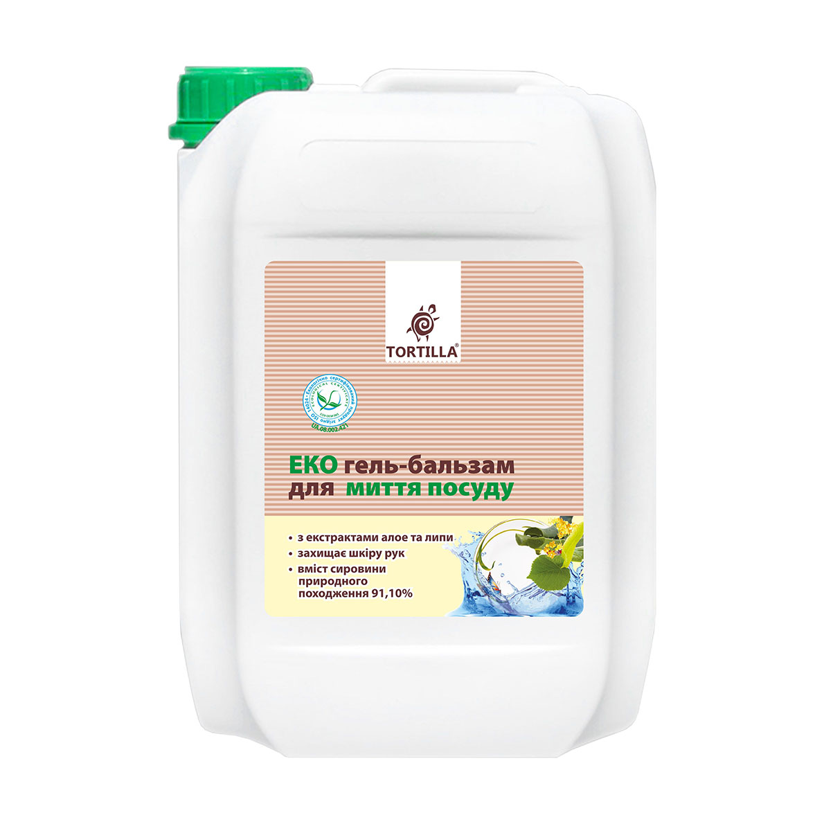 

Засіб для миття посуду Tortilla Eko з екстрактом алое та липи, 4.7 л