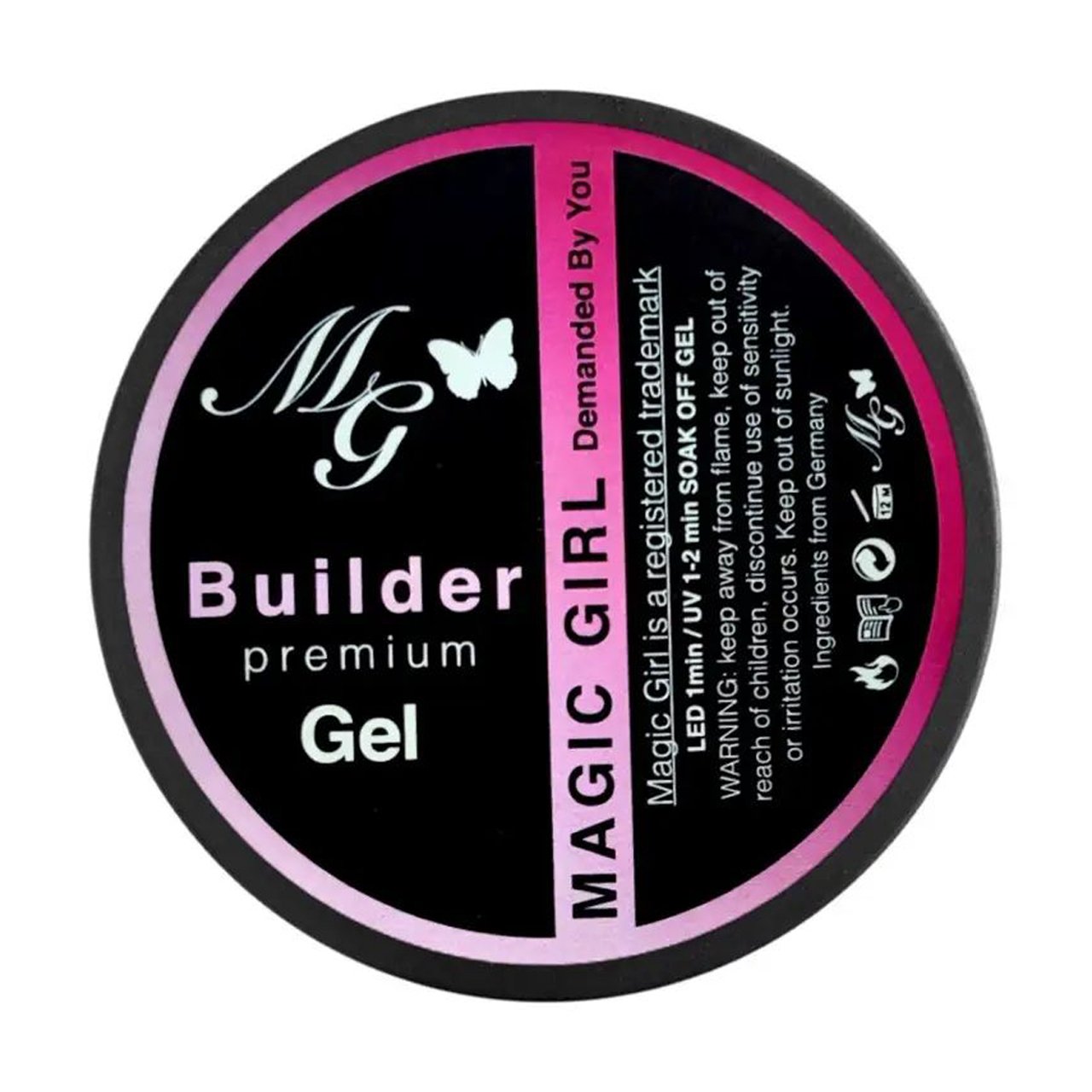 

Гель для нарощування нігтів Magic Girl Builder Premium Gel, No.S8 Запорошено рожевий, 30 мл