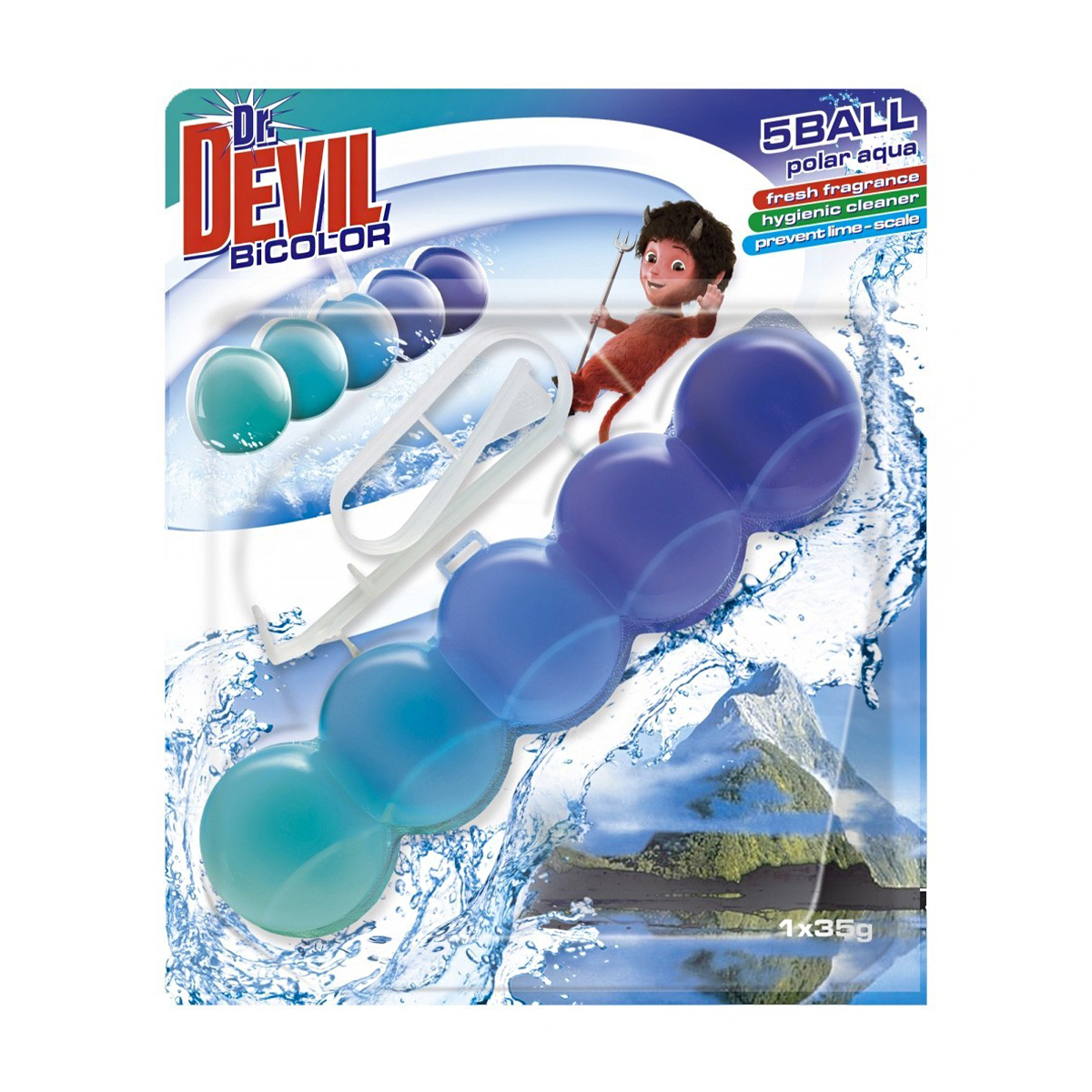 

Туалетний блок для унітазу Dr. Devil Полярна вода, 35 г