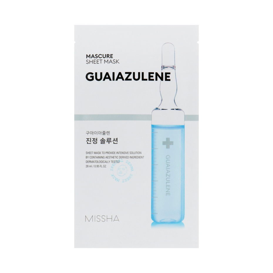 

Ампульна маска для обличчя Missha Mascure Calming Sheet Mask з гваязуленом, 28 мл