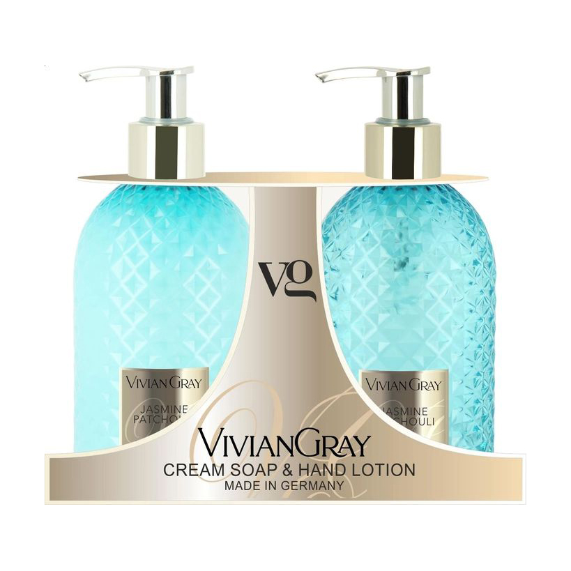 

Набір для рук Vivian Gray Jasmine & Patchouli (рідке крем-мило, 300 мл + лосьйон для рук, 300 мл)
