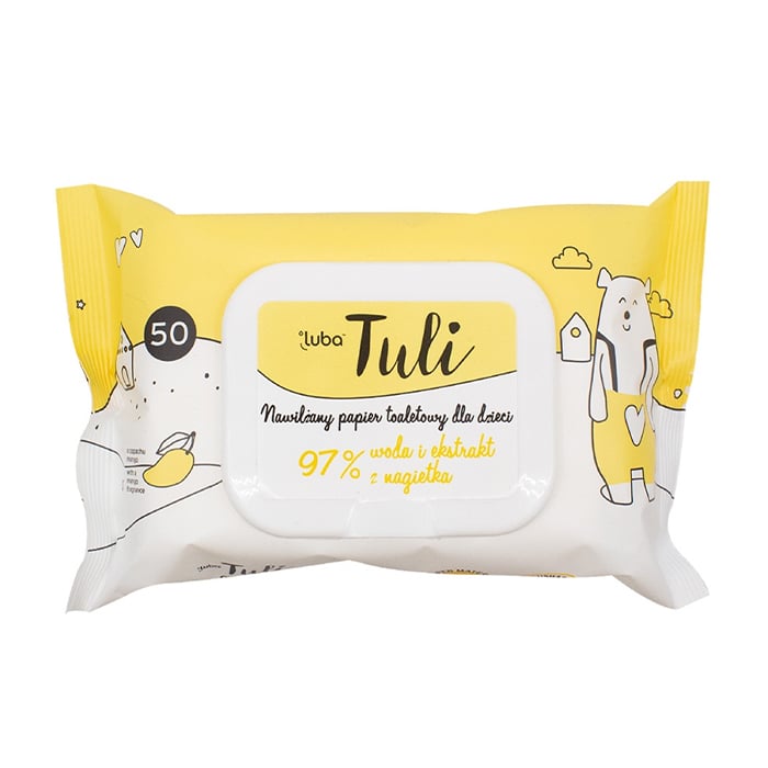 

Дитячий вологий туалетний папір Luba Tuli 97% води та екстракт календули, 50 шт
