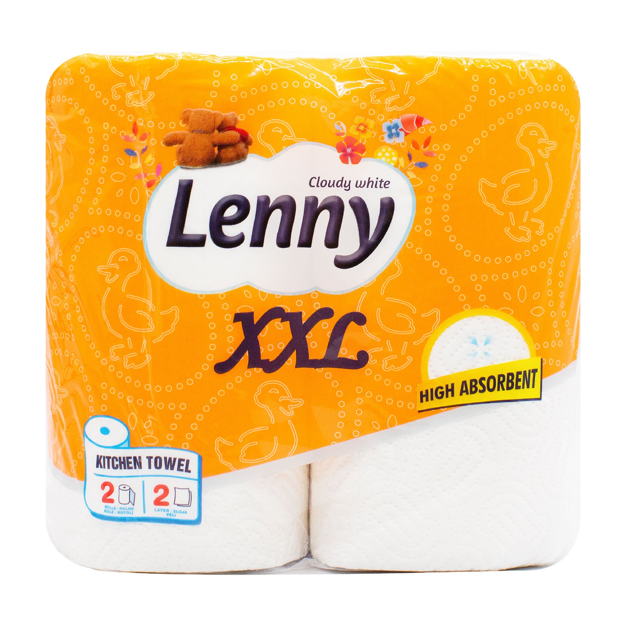 

Паперові рушники Lenny XXL білі, 2-шарові, 2 рулони