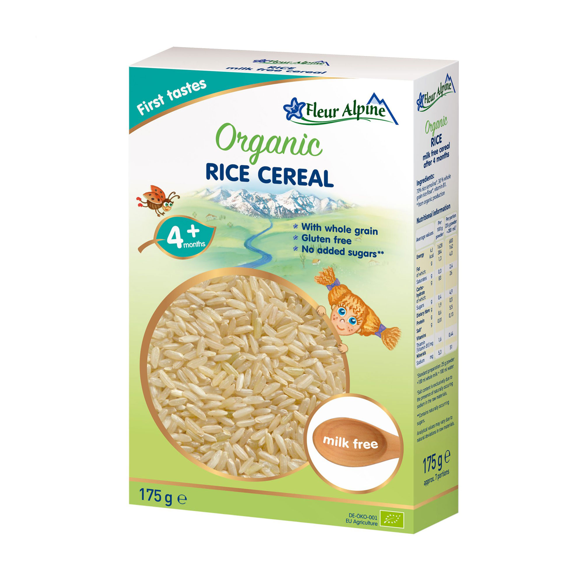 

Уцінка! Дитяча безмолочна каша Fleur Alpine Organic Rice Cereal Рисова, від 4 місяців, 175 г