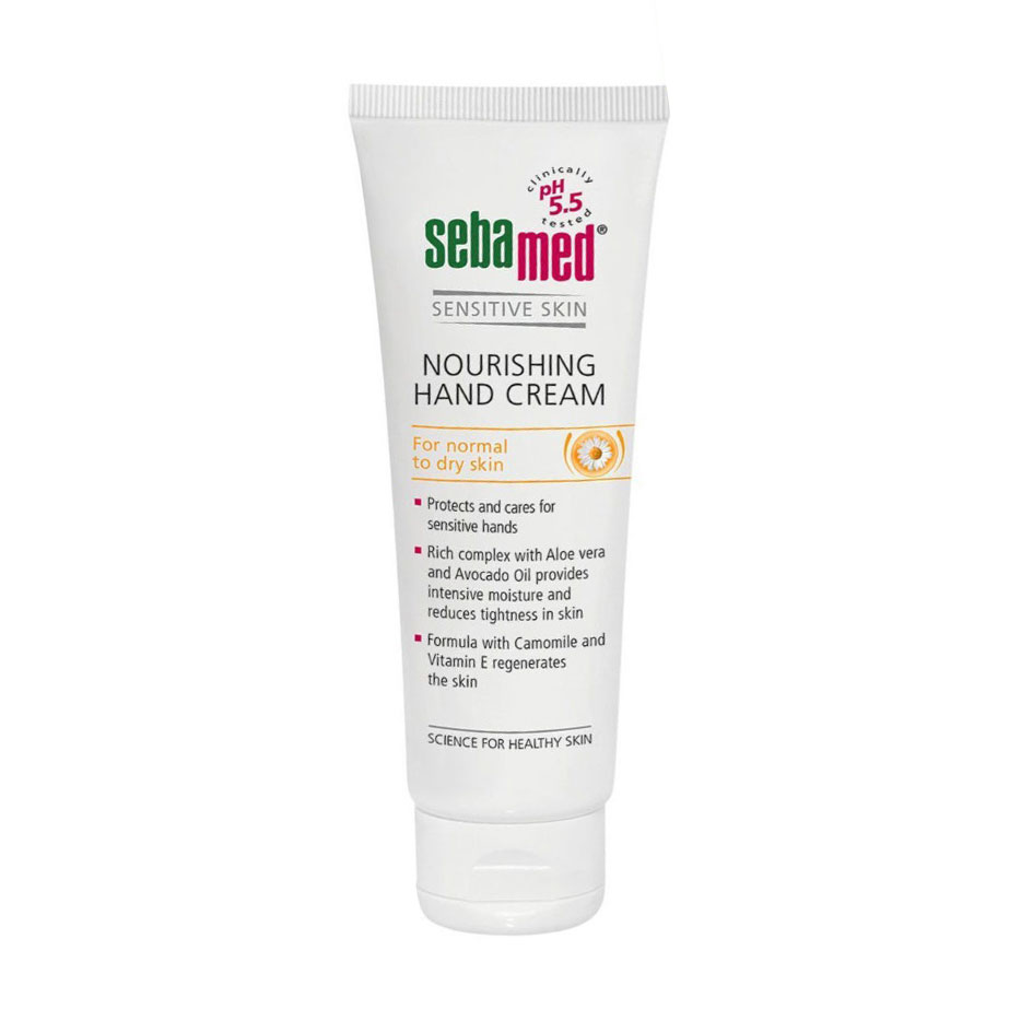 

Живильний крем для рук Sebamed Sensitive Skin Nourishing Hand Cream для нормальної та сухої шкіри, з ромашкою, 75 мл