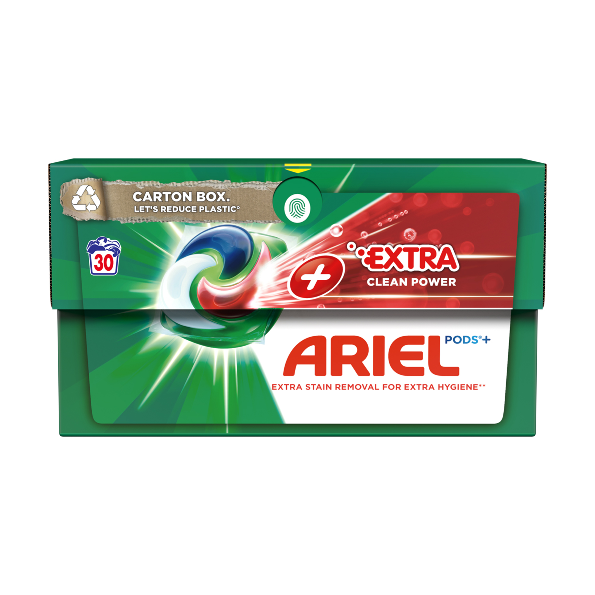 

Капсули для прання Ariel Pods+ Extra Clean Power Сила екстраочищення, 30 циклів прання, 30 шт (картонна коробка)