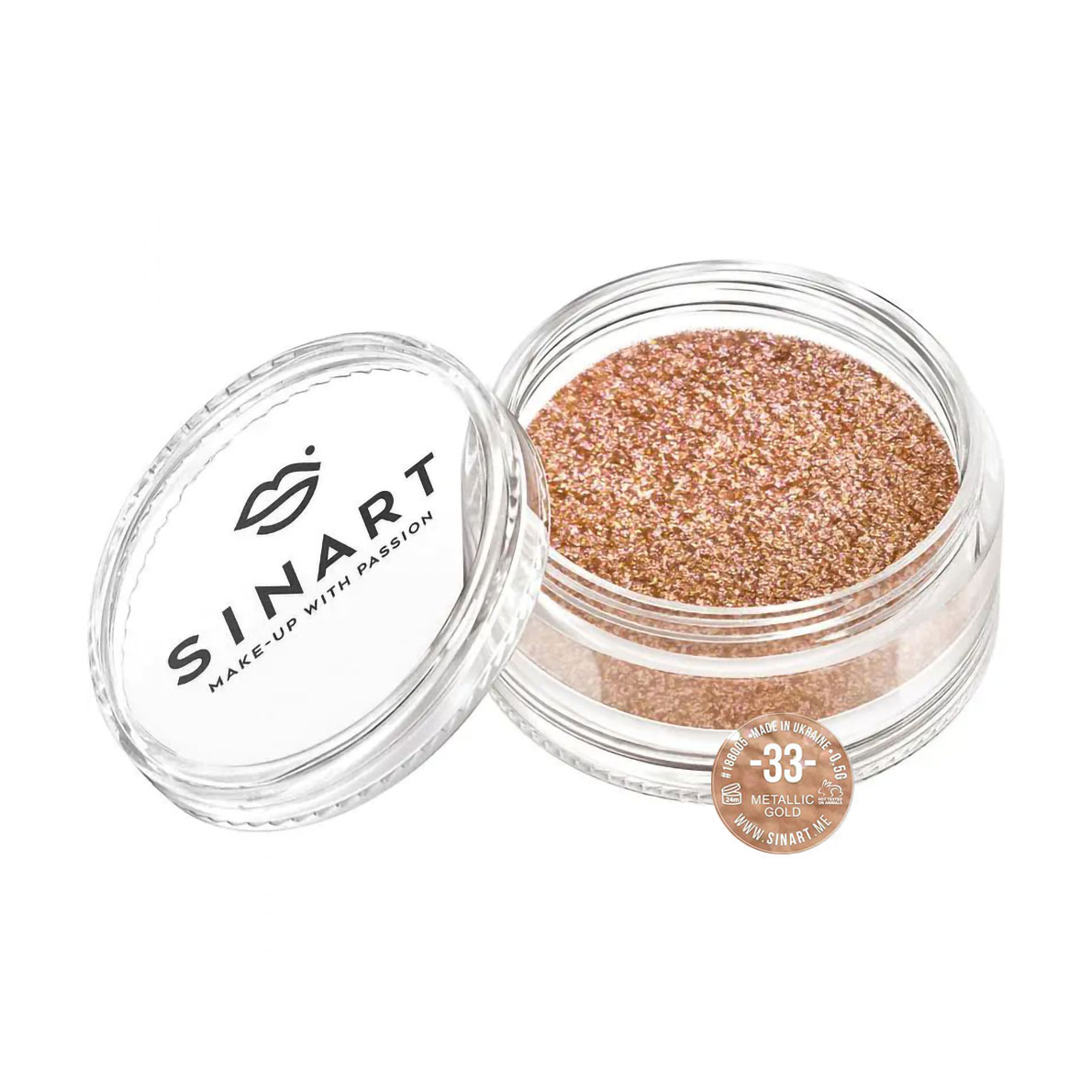 

Пігмент для повік Sinart Make-Up With Passion, 33 Metalic Gold, 0.5 г