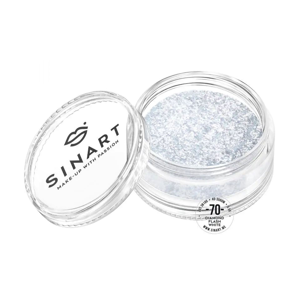

Пігмент для повік Sinart Make-Up With Passion, 70 Diamond Flash White, 0.5 г