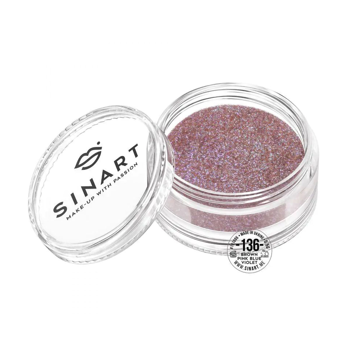 

Пігмент для повік Sinart Make-Up With Passion, 136 Brown Pink Blue Violet, 0.5 г