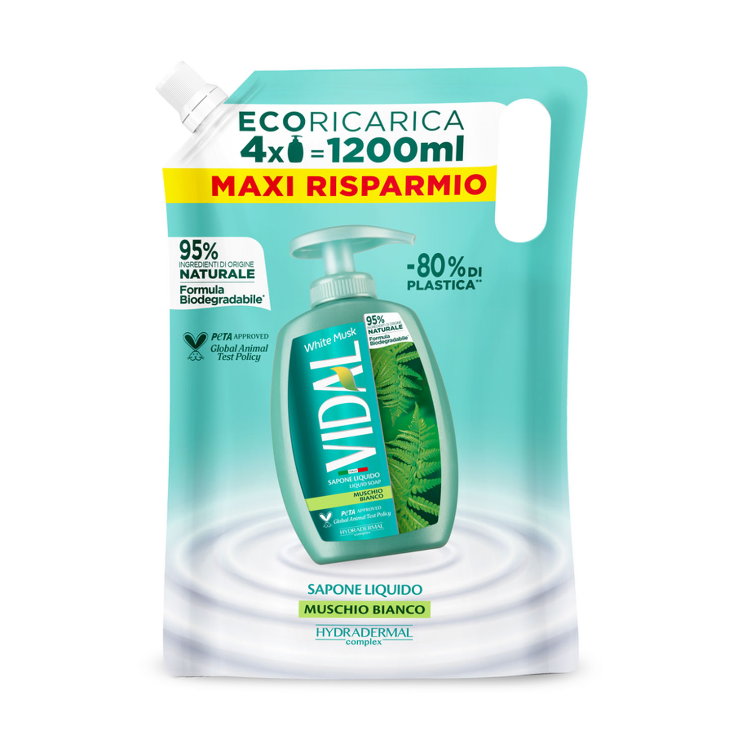 

Рідке мило Vidal Liquid Soap Білий мускус, 1.2 л (запаска)