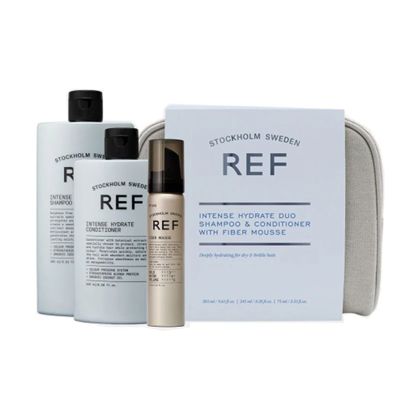 

Уцінка! Набір для волосся REF Intense Hydrate Зволоження (шампунь, 285 мл + кондиціонер, 245 мл + мус, 75 мл + косметичка)