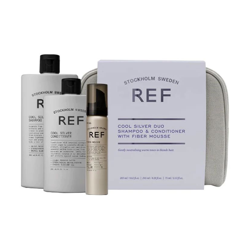 

Уцінка! Набір для світлого волосся REF Cool Silver (шампунь, 285 мл + кондиціонер, 245 мл + мус, 75 мл + косметичка)