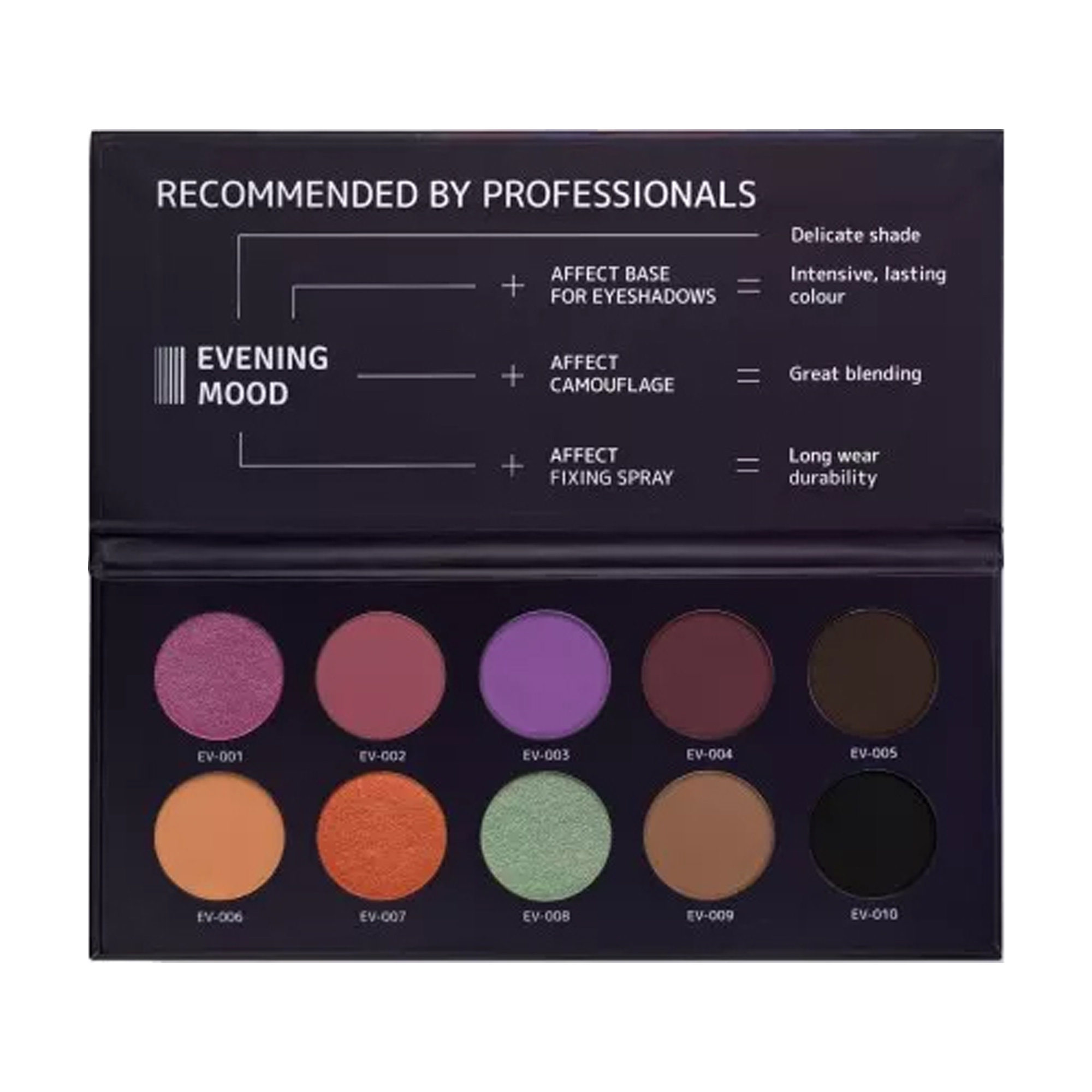 

Уцінка! Палетка тіней для повік Affect Cosmetics Evening Mood Eyeshadows Palette, 25 г
