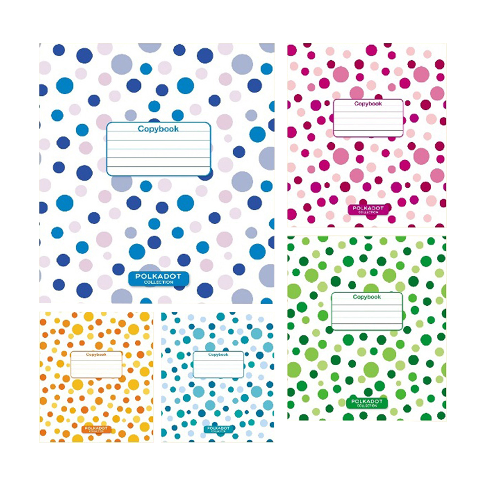 

Комплект зошитів Тетрада Copybook Polkadot Collection кружечки, 12 аркушів, в клітинку, мікс кольорів, 25 шт (ТЕ21106)