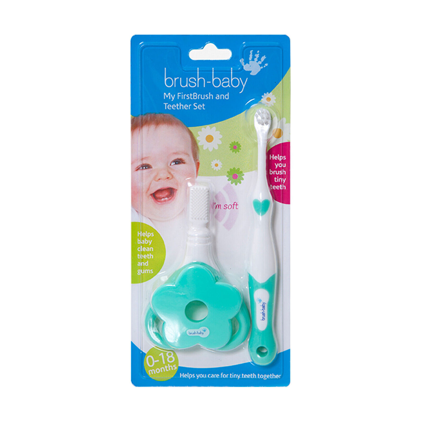 

Дитячий набір Brush-Baby My FirstBrush And FirstTeether (зубна щітка, 1 шт + прорізувач для зубів, 1 шт)