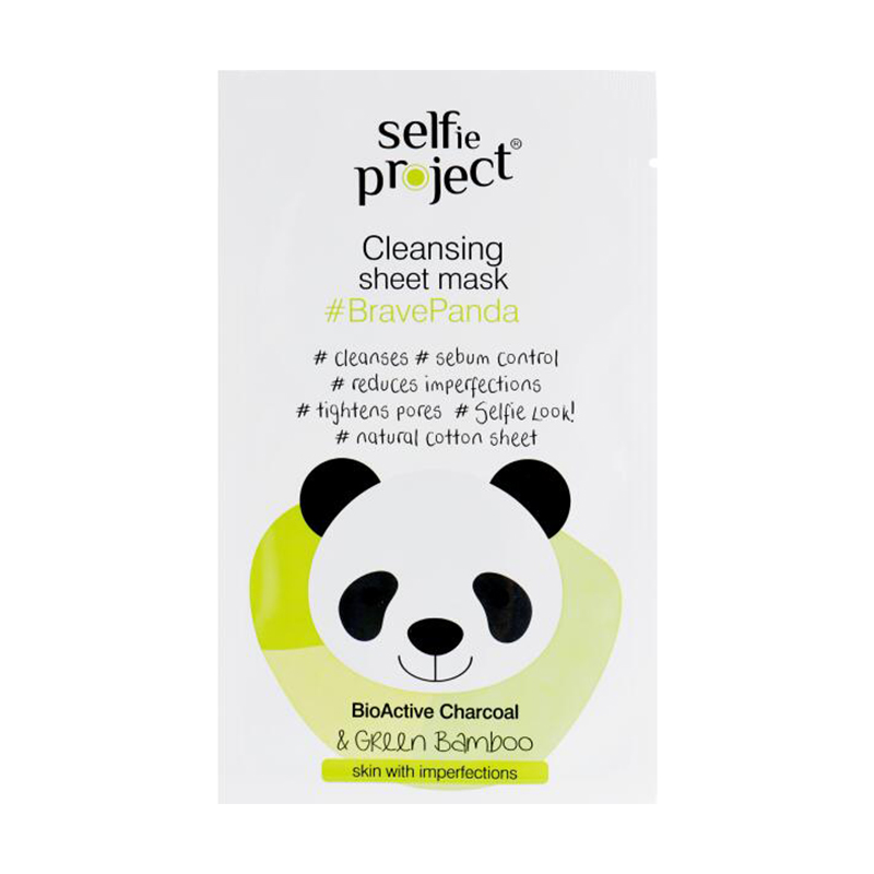

Уцінка! Очищувальна тканинна маска для обличчя Selfie Project Cleansing Sheet Mask Brave Panda, 15 мл