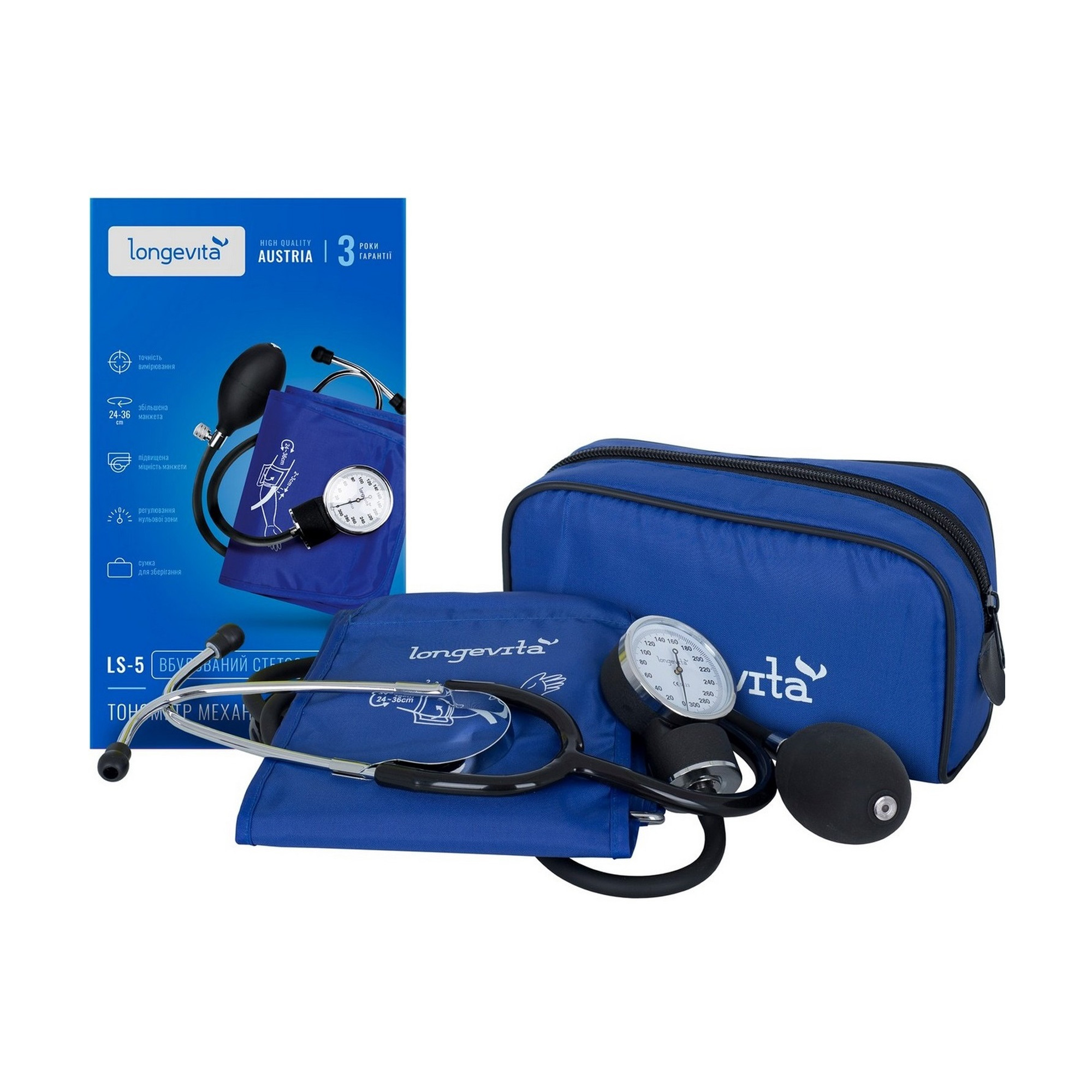 

Тонометр Longevita вбудований стетоскоп (LS-5)