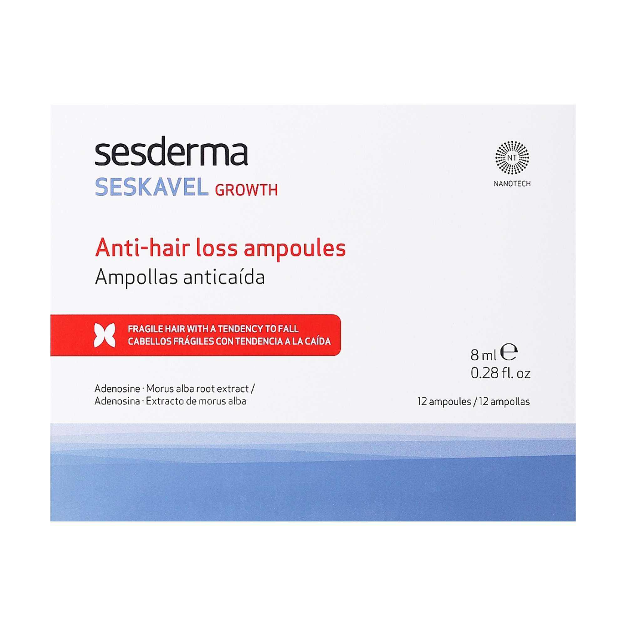 

Ампули Sesderma Seskavel Anti-Hair Loss Ampoules проти випадіння волосся, 12*8 мл