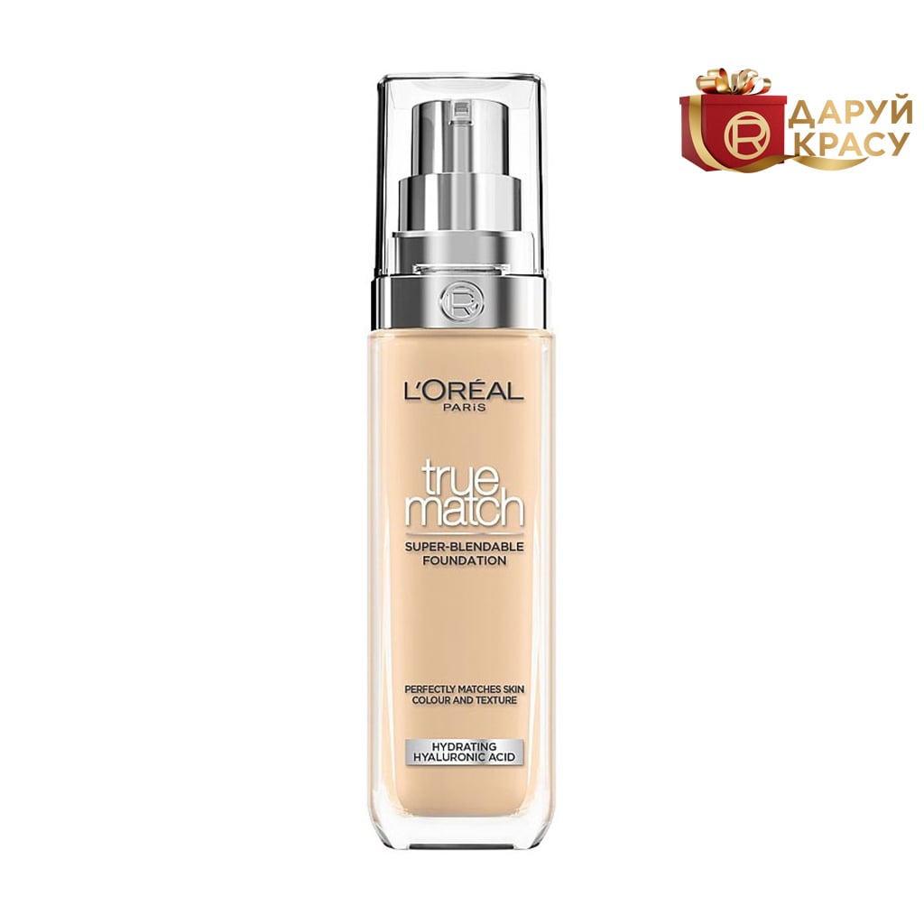 

Легкий тональний крем для обличчя L'Oreal Paris True Match Super Blendable Foundation, SPF 16, з гіалуроновою кислотою 3.5N, 30 мл