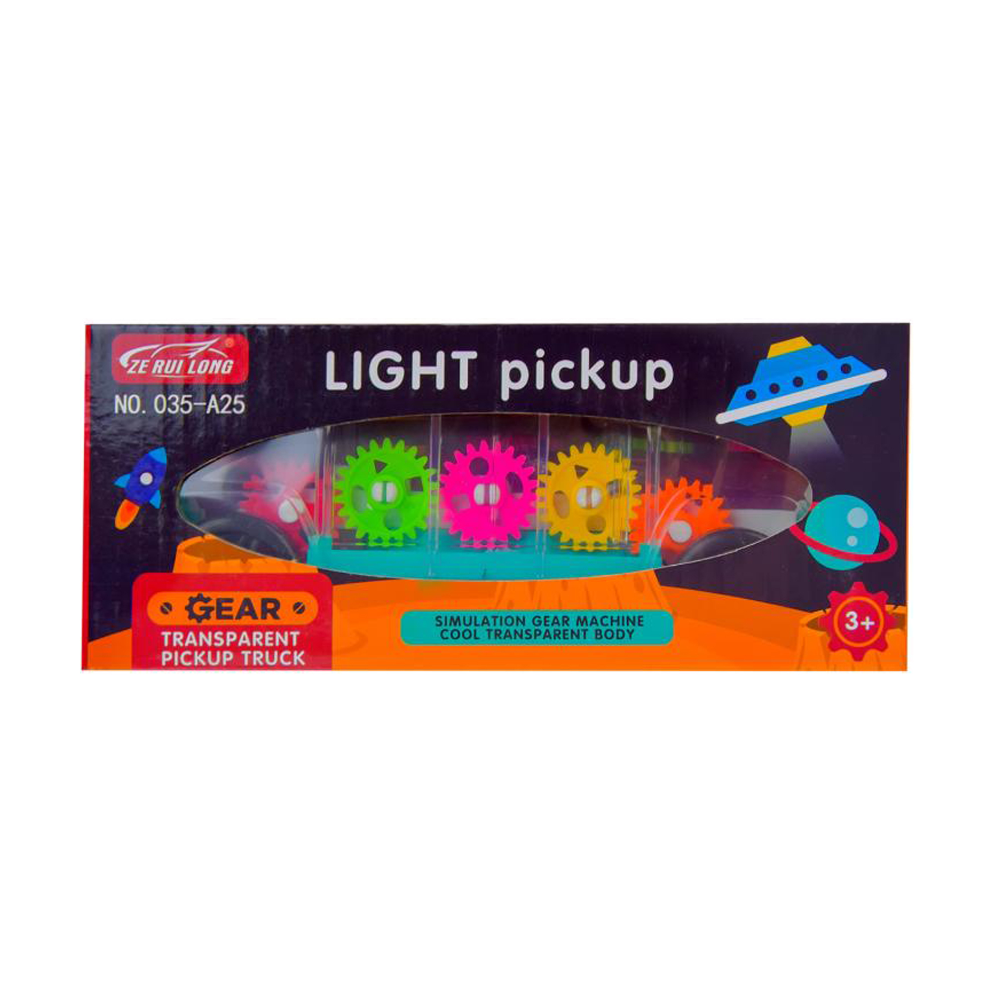 

Іграшка машинка музична Shantou Jinxing Gear Transparent Pickup Truck від 3 років, 18*7.7*7.5 см (035-A25)
