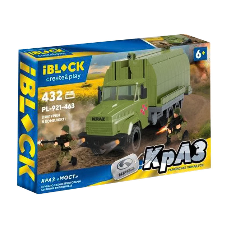 

Конструктор iBlock Create & Play Армія КрАЗ МОСТ, 432 деталі, від 6 років, 38*6.4*28 см (PL-921-463)