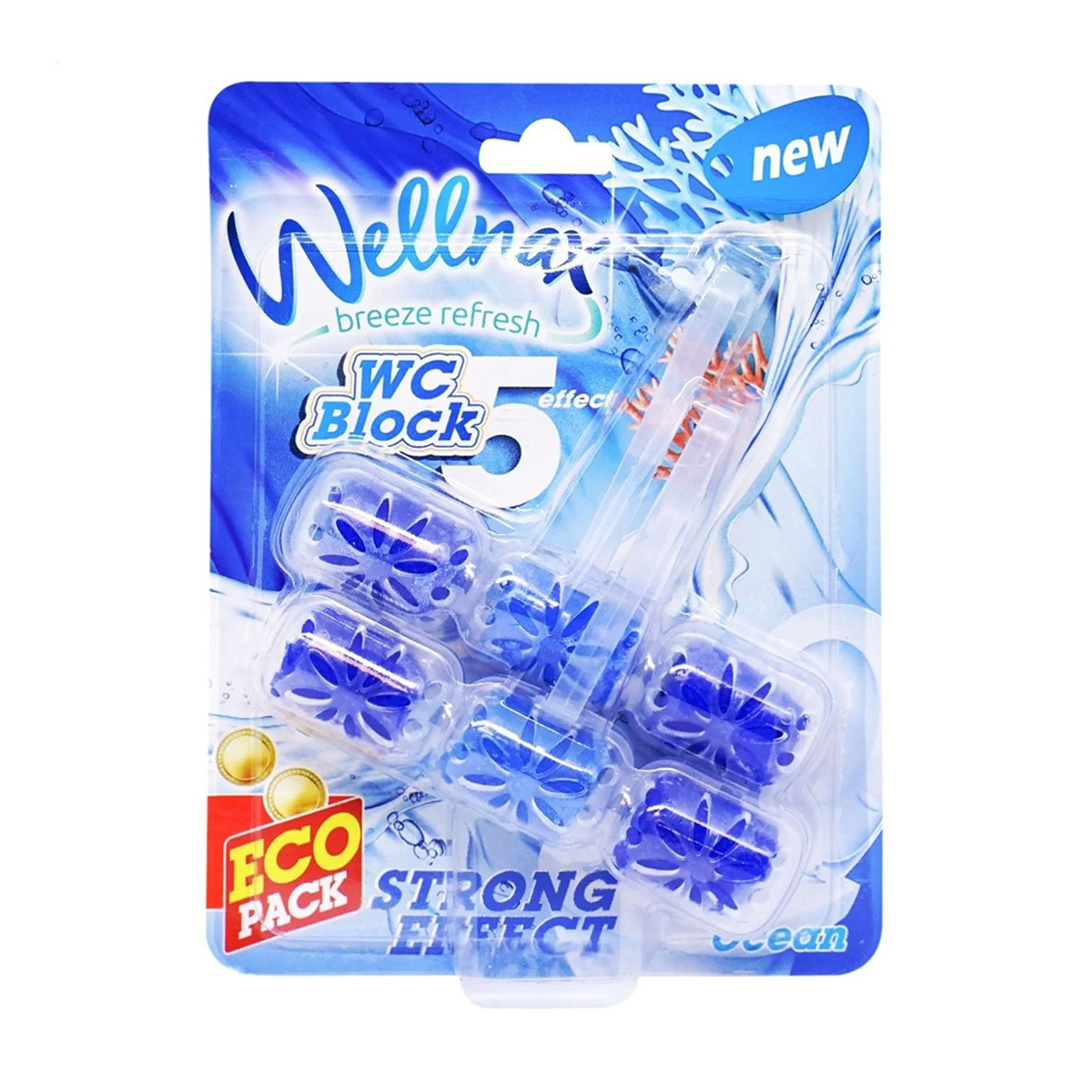 

Уцінка! Туалетний блок Wellnax Strong Effect Океан, 2*57 г