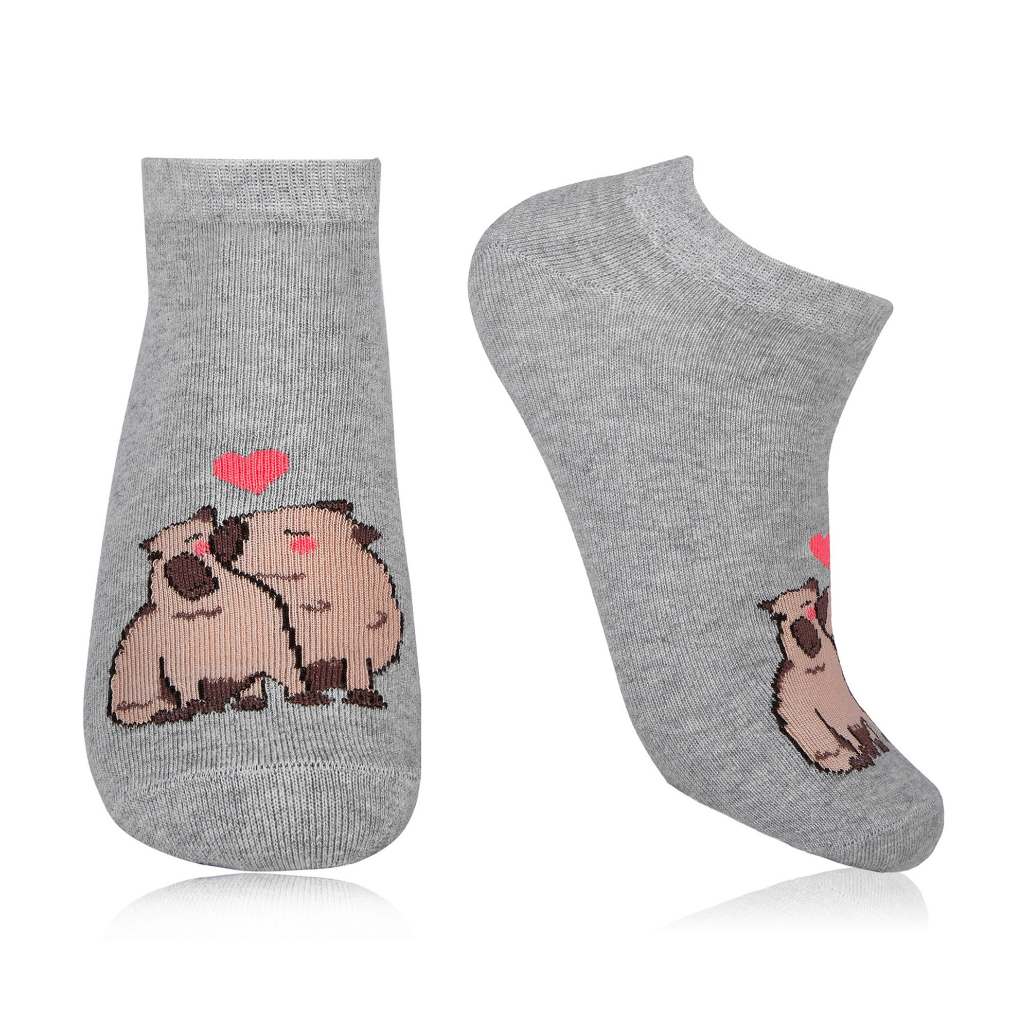 

Шкарпетки жiночi AmiGA укорочені, сірі, капібара, розмір 23-25