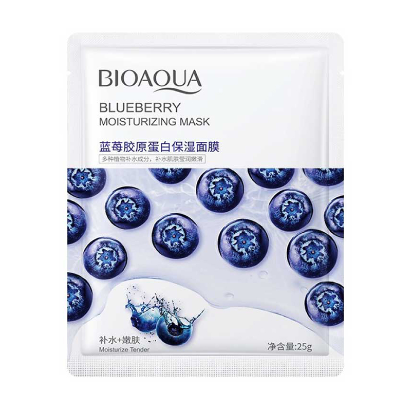 Тканинна маска для обличчя Bioaqua Blueberry Moisturizing Mask з чорницею, 25 г