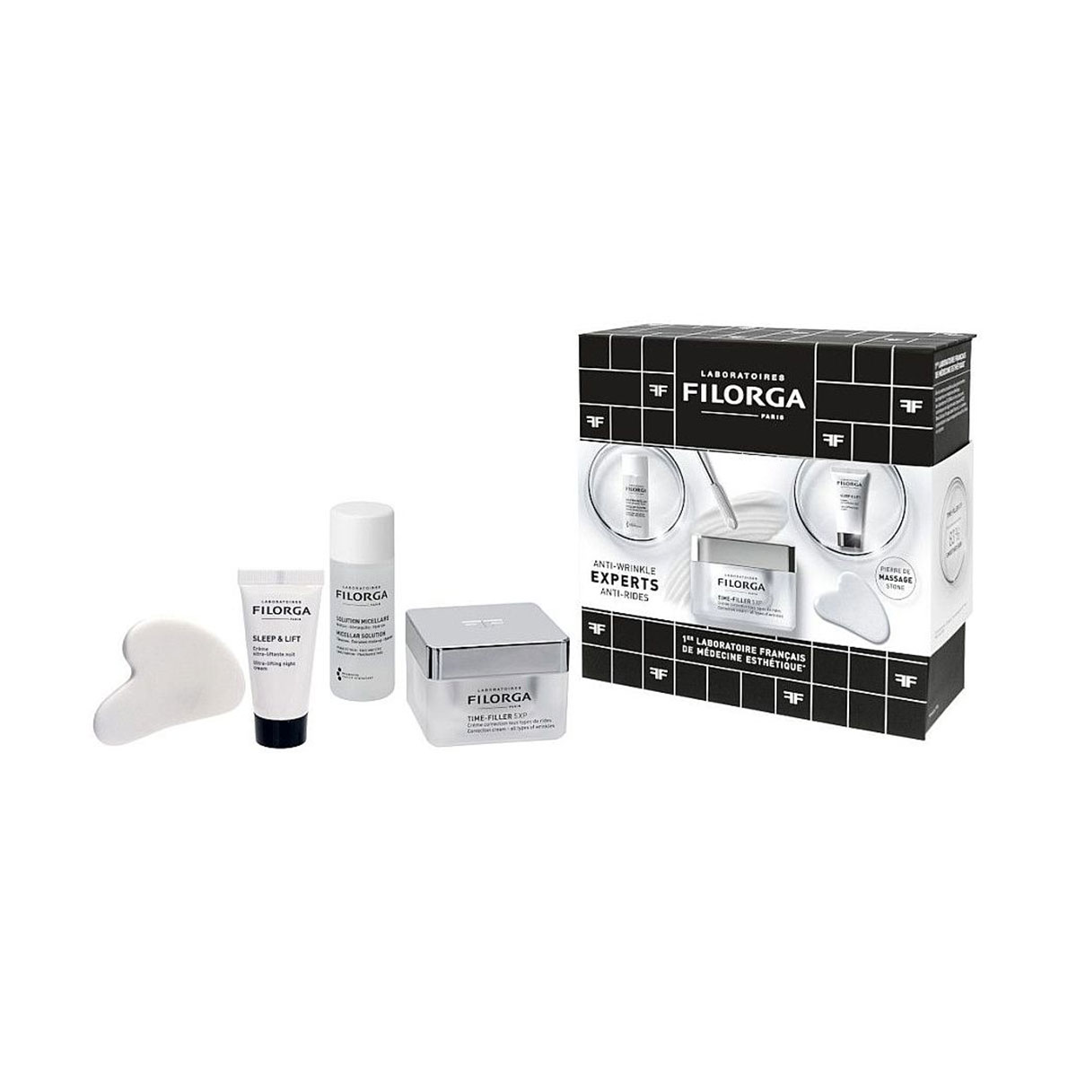 

Набір для обличчя Filorga Anti-Wrinkle Experts Anti-Rides (крем, 50 мл + лосьйон, 50 мл + крем, 15 мл + шкребок гуаша, 1 шт)
